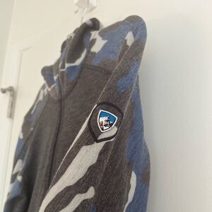 ⛰️ Kuhl Blue Camo Zip Up Hoodie Kuhl Sweatshirt Layer Hooded Blue Camo ⛰️